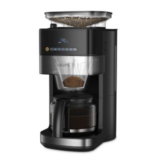 Кафемашина Krups KM832810 Grind & Brew, metalic grinder, 3 grinding settings, digital display, timer, 1.25L
