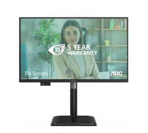 Монитор AOC 24P4U, 23.8" IPS WLED, 1920x1080@120Hz, 4ms GtG, 300cd m/2, 1500:1, 20M:1, Adaptive Sync, Anti Blue Light, FlickerFree, 2Wx2, Tilt, Height Adjust, Pivot, Swivel, D-SUB, HDMI, DP, USB hub