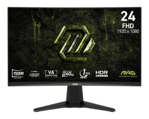 Монитор MSI MAG 245C X24 Gaming Monitor, 23.6", 1ms, 240Hz Curve 1500R VA, 1920x1080, AMD FreeSyncPremium, AI Vision, Console Mode, HDR Ready, 300nits AG, 1.07B, 3000:1, 100M:1, DP(1.2a), 2xHDMI(2.0b), Headphone out, Tilt, VESA 100, Black, 3.2kg