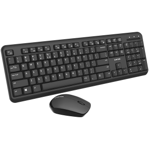 Комплект клавиатура и мишка Canyon Velvet tread Безжичен 2.4GHz 1200DPI Черен (CNS-HSETW02-BG)
