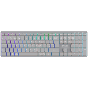Безжична клавиатура Canyon Bluetooth 2.4GHz RGB Сива (CNS-HBTK11G)
