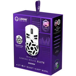 LORGAR MSE90W, Magnesium Alloy Wireless Gaming Mouse Elite, White
