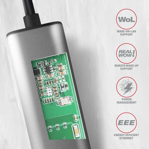 ADE-25RC SUPERSPEED USB-C 2.5 GIGABIT ETHERNETCompact aluminum USB-C 3.2 Gen 1 2.5 Gigabit Ethernet 10/100/1000/2500 Mbit adapter with automatic installation.