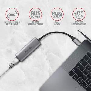 Адаптер USB-C към RJ-45 Axagon USB-C към RJ-45 2.5Gbps (ADE-25RC)