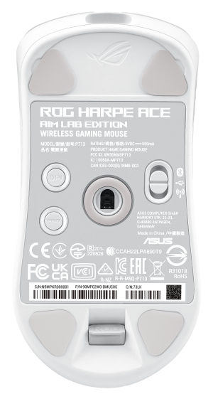 Геймърска безжична мишка ASUS ROG Harpe Ace Aim Lab Edition - White