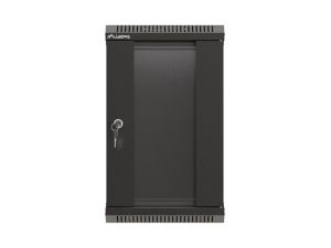 Комуникационен шкаф Lanberg rack cabinet 10" wall-mount 9U/300x300 (flat pack) with glass door black