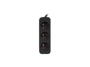 Разклонител Lanberg power strip 1.5m, 3 sockets, french quality-grade copper cable, black