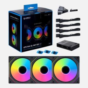 Вентилатори Lian-Li UNI SL-INF 120, ARGB, 3 Fan комплект, Включен контролер, Черен
