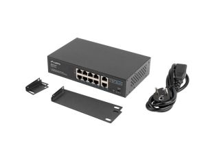 Комутатор Lanberg switch 8x 100mb poe+/2x 1GB unmanaged rack 10"/19" gigabit ethernet 120w