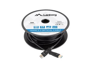 Кабел Lanberg HDMI M/M v2.1 cable 50m optical black aoc