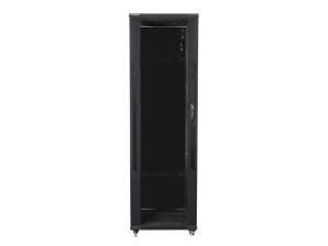 Комуникационен шкаф Lanberg rack cabinet 19" free-standing 42U / 600x1000 self-assembly flat pack, black