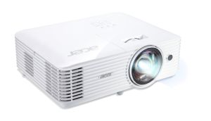 Мултимедиен проектор Acer Projector S1286H, DLP, Short Throw, XGA (1024x768), 3500 ANSI Lumens, 20000:1, 3D, HDMI 1.4, VGA, RCA, Audio in, Audio out, VGA out, DC Out (5V/1A, USB-A), Speaker 16W, Bluelight Shield, 3.1kg, 3Y, White