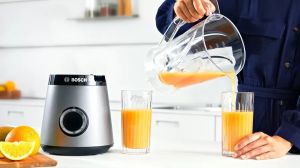 Блендер Bosch MMB6141S, VitaPower Blender, 1200 W, Tritan blender jug 1.5l, Two speed settings and pulse function, ProEdge stainless steel blades made in Solingen, Silver