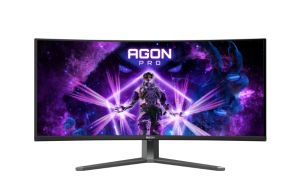 Монитор AOC AG346UCD, 34" Curved 1800R QD-OLED, 3440x1440@175Hz, 0.03msGtG, 1000 cd/m2, 1.5M:1, 80M:1DCR, Adaptive Sync, FlickerFree, Low Blue Light, 8Wx2, Tilt, Height Adjust, Swivel, 2xHDMI, DP, USB hub
