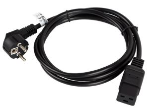Кабел Lanberg CEE 7/7 -> IEC 320 C19 power cord 16A 1.8m VDE, black