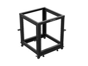 Комуникационен шкаф Lanberg open rack 19" 12U 600x600-1100 adjustable, black
