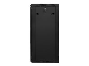 Комуникационен шкаф Lanberg rack cabinet 19" wall-mount 22U / 600x450 for self-assembly (flat pack), black