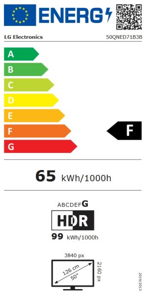 Телевизор LG 50QNED71B3B., 50" 4K QNED MiniLED Smart TV, 3840x2160, DVB-T2/C/S2, Alpha 7 AI Processor, HDR10 / HLG, webOS 26 ThinQ, VRR / ALLM / HGiG, 4K Super Upscaling, WiFi 5, Bluetooth 5.3, AirPlay 2, LAN, CI, HDMI, AI Sound Pro, Google Cast, 2 pole S