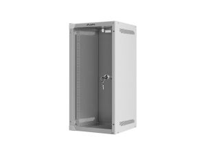 Комуникационен шкаф Lanberg rack cabinet 10" wall-mount 12U/280x310 for self-assembly with glass door grey (flat pack)