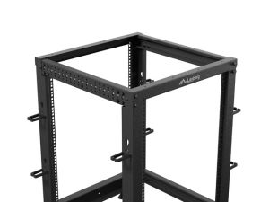Комуникационен шкаф Lanberg open rack 19" 15U 600x600-1100 adjustable, black