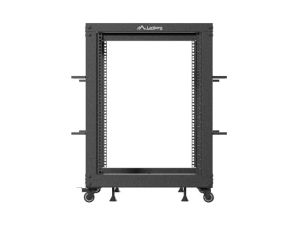 Комуникационен шкаф Lanberg open rack 19" 15U 600x600-1100 adjustable, black