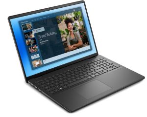Лаптоп Dell 16 DC16250, Intel Core 5 120U (10 cores, up to 5.0 GHz), 16.0" FHD+(1920x1200) AG, 300nits, 16GB, 2x8GB, DDR5, 5200 MT/s, 512GB M.2 PCIe, Intel Graphics, Cam, FPR, Wi-Fi 6, Backlit Kb, Win 11 Pro, Carbon Black, 3Y PS