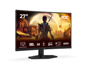 Монитор AOC C27G42E, 27" Curved 1500R, VA, WLED, 1920x1080@180Hz, 1ms GtG, 0.5ms MPRT, 300cd m/2, 3000:1, 80M:1 DCR, Adaptive Sync, FlickerFree, Low Blue Light, 2Wx2, Tilt, 2xHDMI, DP