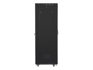 Комуникационен шкаф Lanberg rack cabinet 19" free-standing 42U/600x800 (flat pack) with glass door lcd black v2