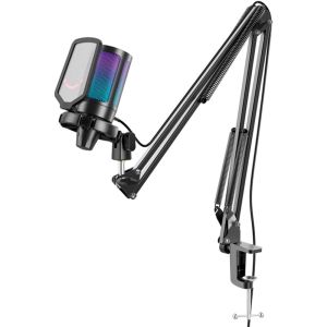 Микрофон със стойка FIFINE A6T RGB - Black