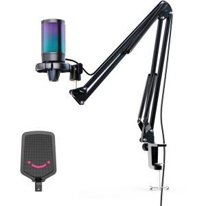 Микрофон със стойка FIFINE A6T RGB - Black