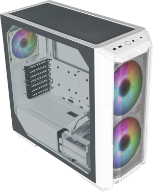 Компютърна кутия Cooler Master HAF 500 Mid Tower ATX стъклен панел бяла (H500-WGNN-S00)