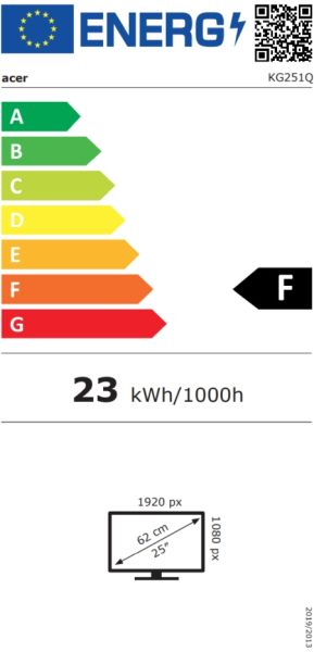 Монитор Acer Nitro KG251QX0biip, 24.5'' VA, FHD (1920X1080) ZeroFrame,FreeSync 200Hz, 1ms(VRB), 100M:1, 250nits, 99% sRGB, 2xHDMI,DP, Tilt,BluelightShield, Vesa, Black