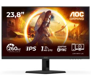 Монитор AOC 24G4ZR, 23.8" Fast IPS WLED, 1920x1080@260Hz (OC, Native 240Hz), 1ms GtG, 0.3ms MPRT, 300cd m/2, 1000:1, Adaptive Sync, FlickerFree, Anti Blue Light, Tilt, Height Adjust, Pivot, Swivel, 2xHDMI, DP