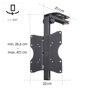 HAMA Стойка за TV за монтаж на таван, 117 cm (46") , до 20 кг, 220876