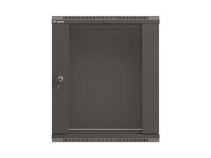 Комуникационен шкаф Lanberg Rack Cabinet, 19" wall-mount 12U/540x350 (flat pack) with glass door, Black