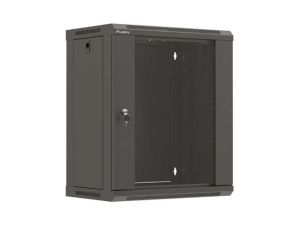 Комуникационен шкаф Lanberg Rack Cabinet, 19" wall-mount 12U/540x350 (flat pack) with glass door, Black