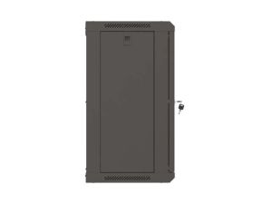 Комуникационен шкаф Lanberg Rack Cabinet, 19" wall-mount 12U/540x350 (flat pack) with glass door, Black