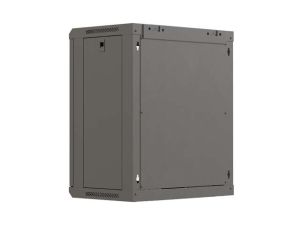 Комуникационен шкаф Lanberg Rack Cabinet, 19" wall-mount 12U/540x350 (flat pack) with glass door, Black