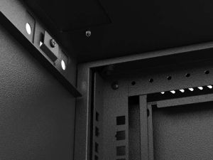 Комуникационен шкаф Lanberg Rack Cabinet, 19" wall-mount 12U/540x350 (flat pack) with glass door, Black