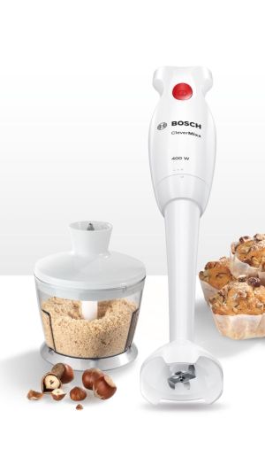 Пасатор Bosch MSM14200, Blender, CleverMixx, 400 W, Included transparent jug & chopper, White, deep red