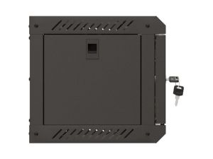 Комуникационен шкаф Lanberg rack cabinet 10" wall-mount 4U/300x300 (flat pack) with glass door black