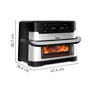 Уред за здравословно готвене Tefal EY922DE0 Easy Fry DUAL FLEX, stainless steel, 9L (2.5kg), 2700W, automatic programs (7), adjustable temp, manual mode