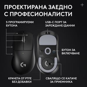 Геймърска безжична мишка Logitech G Pro X Superlight 2 DEX SE - Black