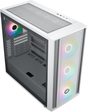 Компютърна кутия Cooler Master MasterBox Mid Tower ATX стъклен панел ARGB бяла (MB600-WGNN-S00)