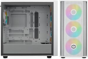 Компютърна кутия Cooler Master MasterBox Mid Tower ATX стъклен панел ARGB бяла (MB600-WGNN-S00)