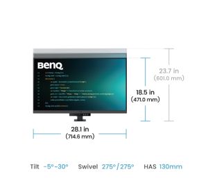 Монитор BenQ RD320UA 32" IPS, 3:2, 3840x2160, 4K BenQ Programming Monitor with Backlight and Flexible Arm, Nano Matte Panel, Coding Modes, ambient light detection auto-switch, 95% P3 wide color, HDMI2.0, DP1.4 x1, USB-C 90W x1, built-in speakers 2Wx2, Erg