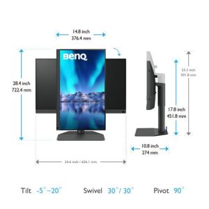 Монитор BenQ PhotoVue SW272Q, 27 inch, 1440p, HDR, Черен