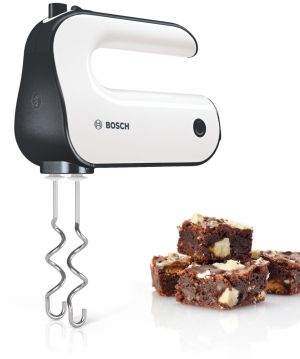 Миксер Bosch MFQ4020, Hand mixer, Styline, 450 W, with innovative FineCreamer stirrers, blender attachment, 5 speed settings, additional pulse/turbo setting, White -black