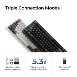 Безжична механичка клавиатура Keychron Q1 Ultra 8K Black - Silk POM Switch Brown
