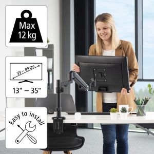 Стойка за монитор за бюро HAMA, Регулируема, 13"-35", 118496
